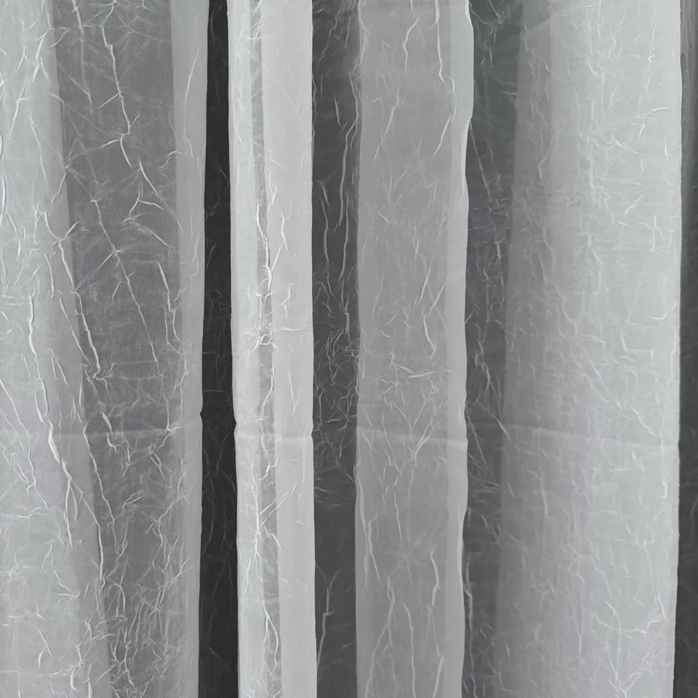 NWOT! 2 Sheer Crinkle-Effect Curtain Panels in White